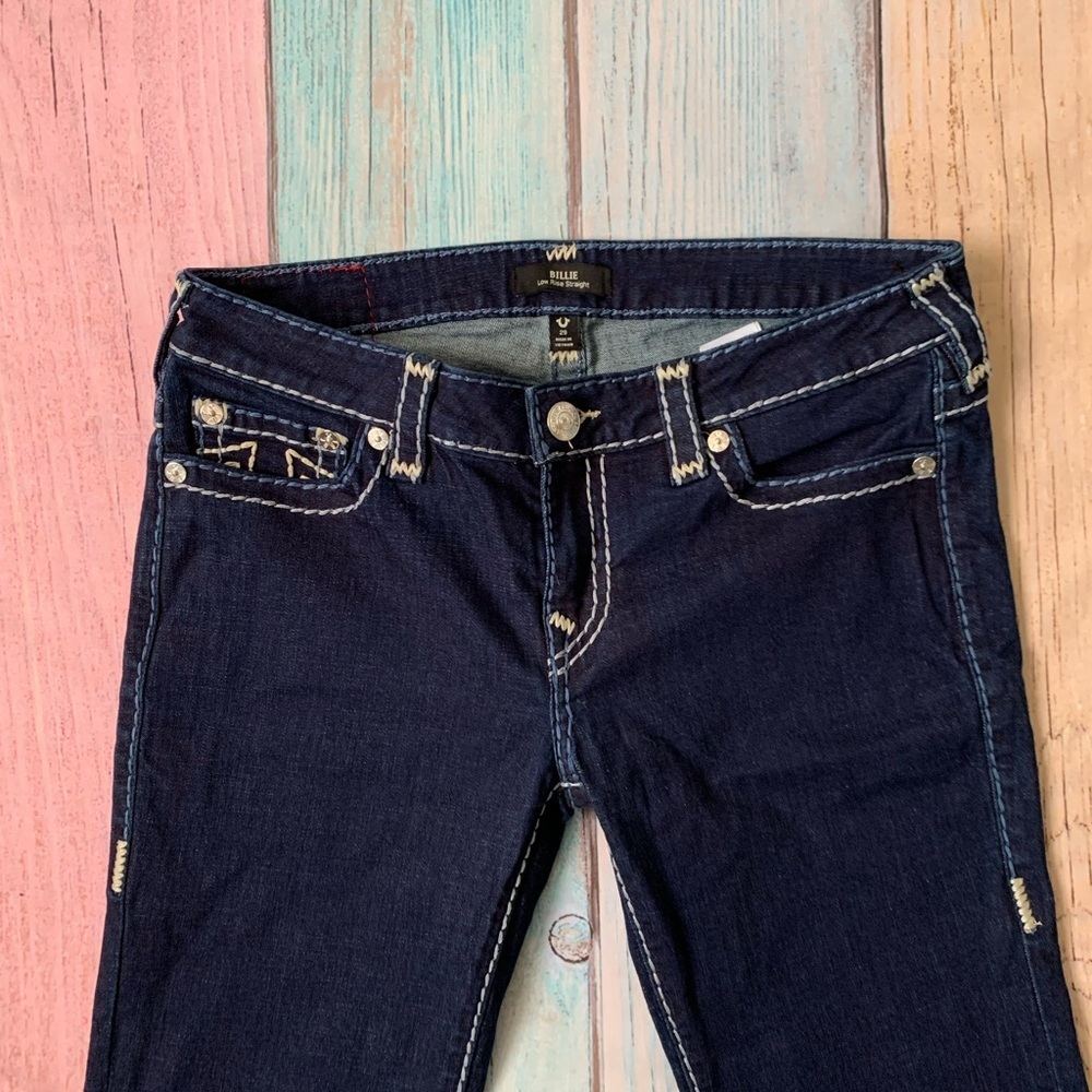 Billie low rise straight true religion Dark Blue Jeans - Picture 3 of 9